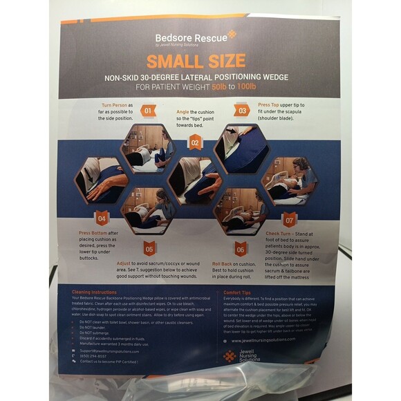 Bedsore Rescue Non-Skid Wedge Pillow Bed Sore Relief Contoured Sleeping Small - Picture 3 of 3